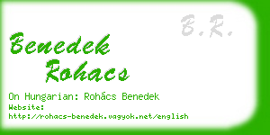 benedek rohacs business card